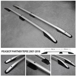 Roof rails for Peugeot Partner Tepee (B9) 2008-2018 Standard L1 silver