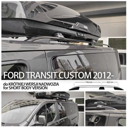 Roof rails for Ford Tourneo Custom I (V362) from 2012+ Short L1H1 black