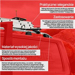 Relingi dachowe do Volkswagen Caddy V (SB | SK) od 2020+ Short L1 srebrne/połysk