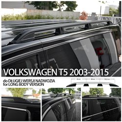 Relingi dachowe do Volkswagen VW T5 Multivan 2003-2015 Long L2 Czarne