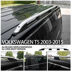 Relingi dachowe do Volkswagen VW T5 Multivan 2003-2015 Long L2 Srebrne