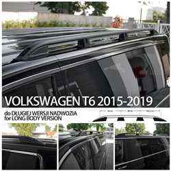 Relingi dachowe do Volkswagen VW T6 Caravelle 2015-2019 Czarne Long Długi L2