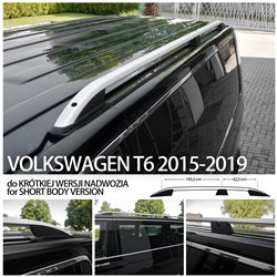 Relingi dachowe do Volkswagen VW T6 Multivan 2015-2019 Krótki Short L1 Srebrne