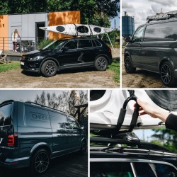 Relingi dachowe do Mercedes EQV Van W447 2019+ MWB L2 Czarne - model dzielony