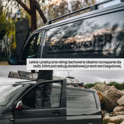 Relingi dachowe do Volkswagen VW T6 Transporter 2015-2019 Short L1 Krótki Czarne - model dzielony