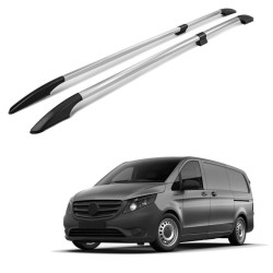 Roof rails for Mercedes Vito W447 2014+ Extra-Long L3 silver/glossy - split model