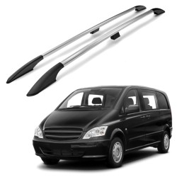 Roof rails for Mercedes Viano W639 2003-2014 Short silver/glossy