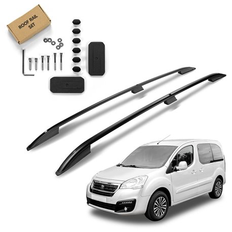 Roof Rails for Peugeot Partner II (B9) 2008-2018 Black