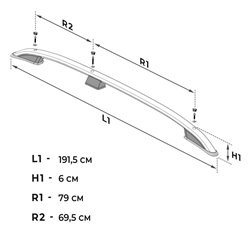 Roof Rails for Citroen Berlingo III K9 SHORT 2018- Black