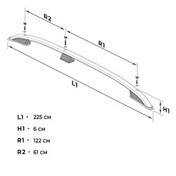 Roof Rails for Citroen Berlingo III K9 LONG 2018- Silver