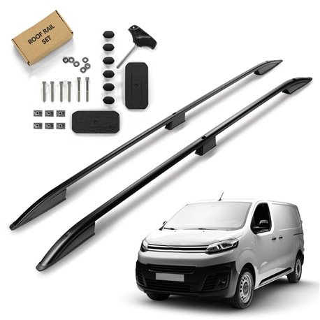 Roof Rails for Citroen Jumpy II VF7 SHORT 2007-2016 Black