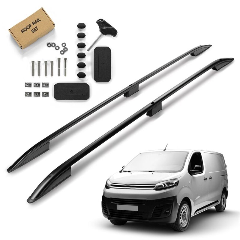 Roof Rails for Citroen Jumpy II VF7 SHORT 2007-2016 Black