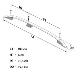 Roof Rails for Citroen Jumpy II VF7 SHORT 2007-2016 Black