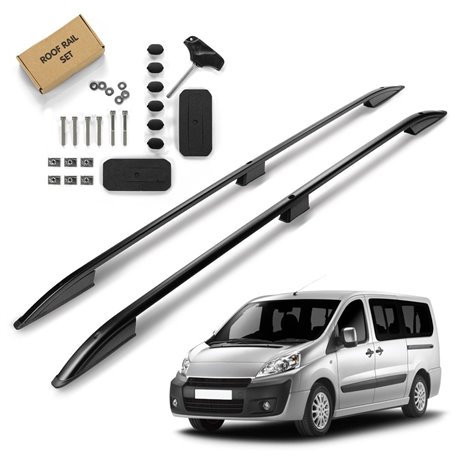 Roof Rails for Peugeot Expert II VF7 SHORT 2007-2016 Black