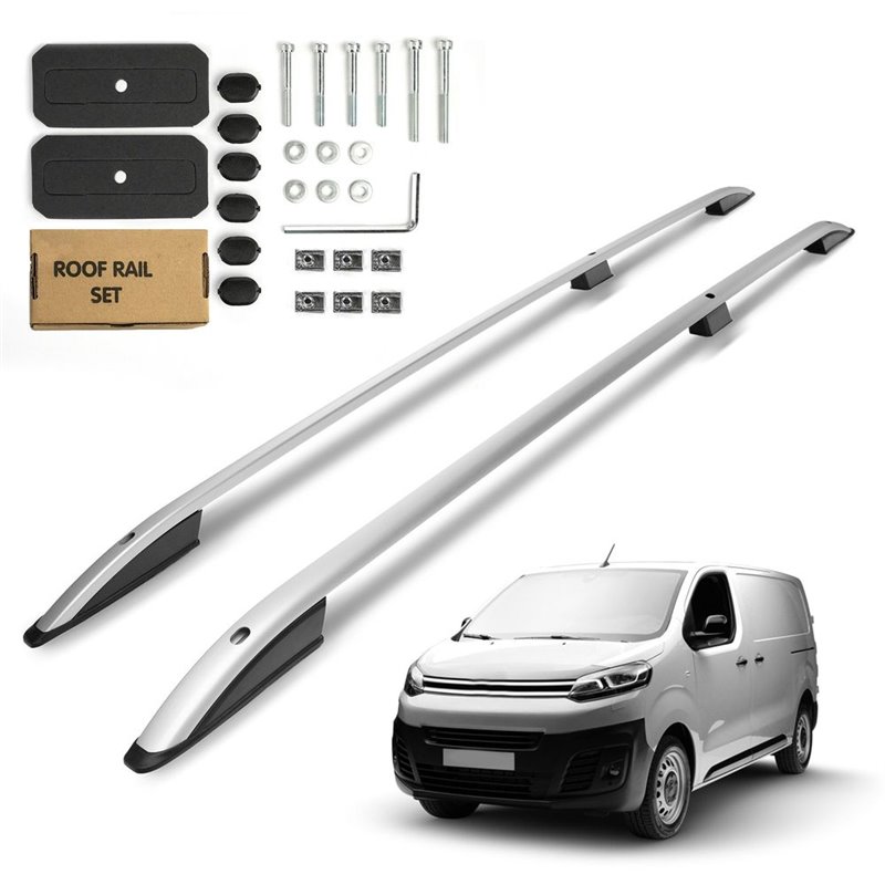 Roof Rails for Citroen Jumpy II VF7 LONG L2 2007-2016 Silver