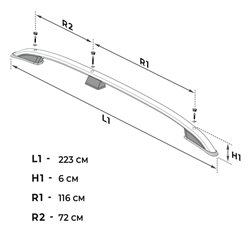 Roof Rails for Citroen Jumpy II VF7 LONG L2 2007-2016 Silver