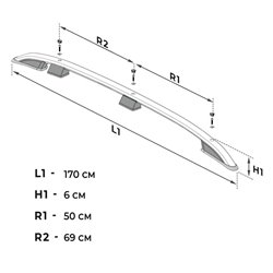 Roof Rails for Peugeot Expert III K0 SHORT 2016- Silver