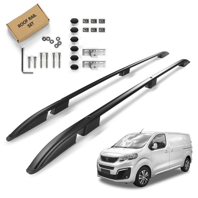 Roof Rails for Peugeot Expert III K0 LONG L3 2016- Black