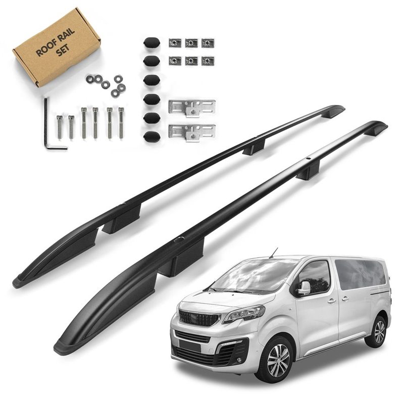 Roof Rails for Peugeot Traveller (K0) LONG (L3) 2016- Black