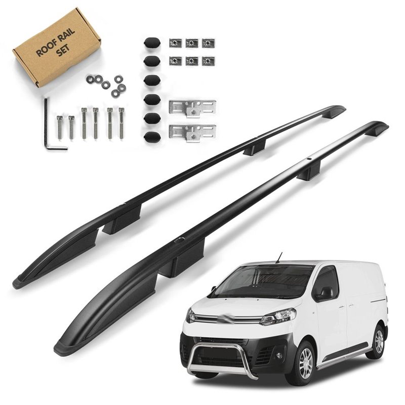 Roof Rails for Citroen Jumpy III K0 LONG L3 XL 2016- Black