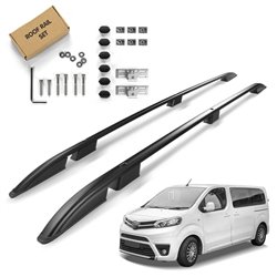 Roof Rails for Toyota Proace II MDZ K0 LONG L2 2016- Black