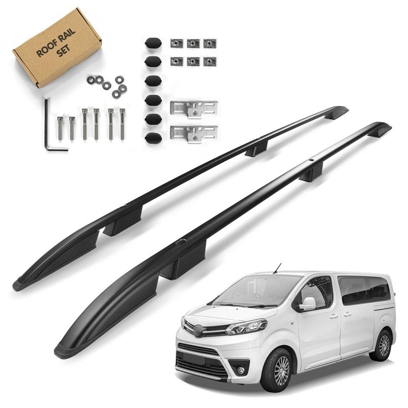 Roof Rails for Toyota Proace II MDZ K0 LONG L2 2016- Black