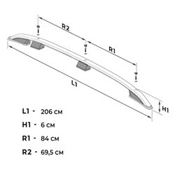 Roof Rails for Peugeot Expert III K0 Standard 2016- Black