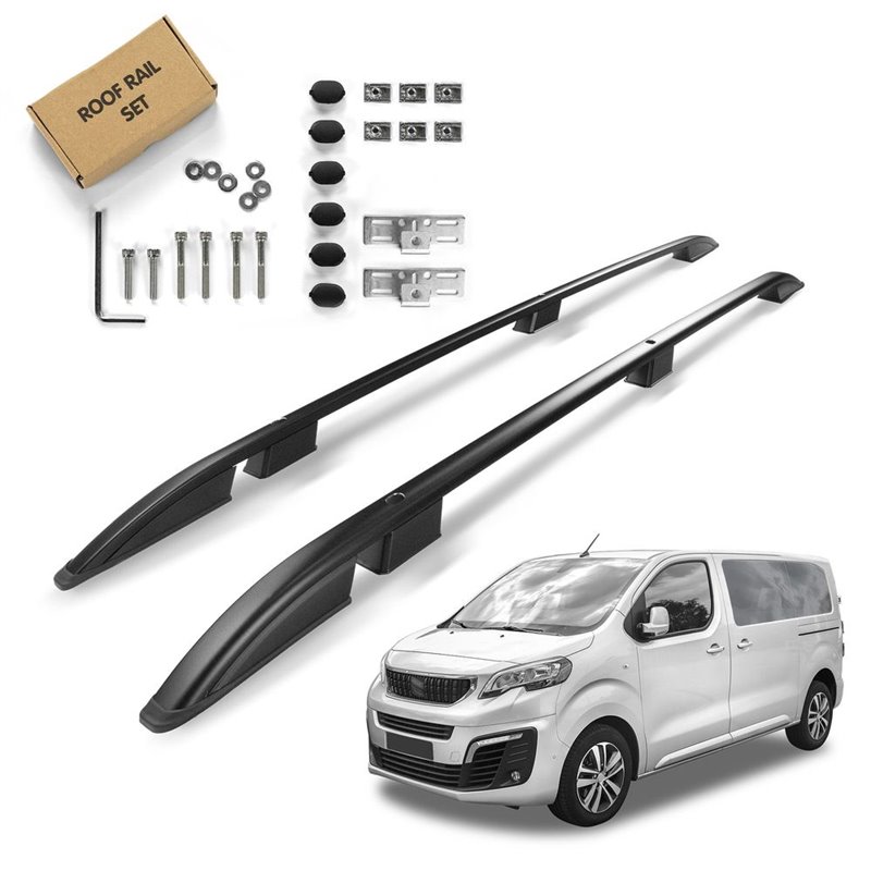 Roof Rails for Peugeot Traveller K0 Standard 2016- Black