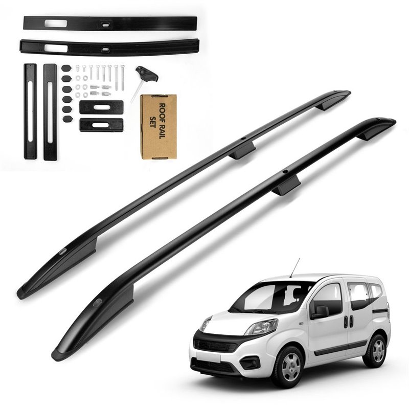 Roof Rails for Fiat Qubo (225) 2008-2019 Black