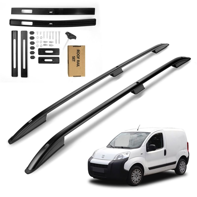 Roof Rails for Peugeot Bipper (A | 225L) 2007-2015 Black