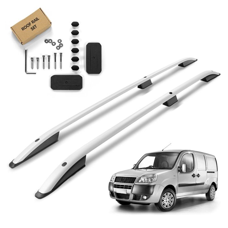 Roof Rails for Fiat Doblo I 223 SHORT L1 2001-2010 Silver