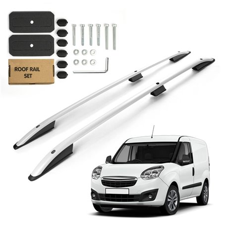 Roof Rails for Fiat Doblo II 263 SHORT SWB 2010-2022 Silver