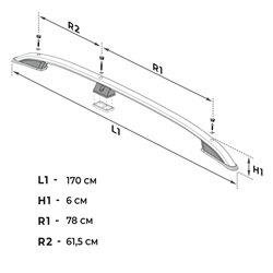 Roof Rails for Fiat Fiorino III (225) 2008-2018 Black