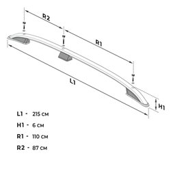 Roof Rails for Ford Transit Custom II SHORT 2023- Silver