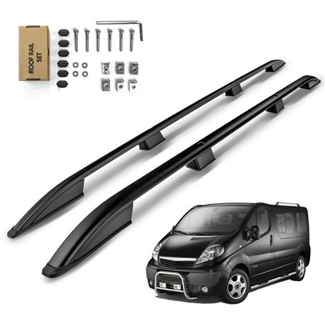 Roof Rails for Opel Vivaro A X83 SHORT SWB 2001-2014 Black