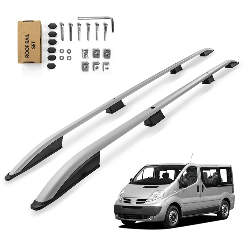 Roof Rails for Nissan Primastar X83 SHORT 2002-2015 Silver