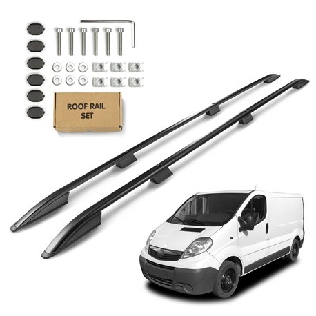 Roof Rails for Opel Vivaro A X83 LONG L2 LWB 2001-2014 Black