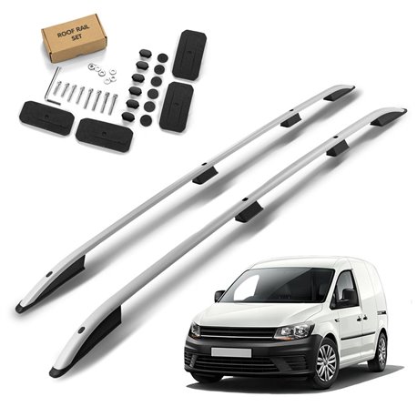 Roof Rails Volkswagen VW Caddy 2K Maxi FL 2010-2015 Silver