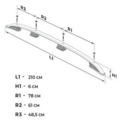 Relingi dachowe VW Caddy 2K Maxi FL 2010-2015 srebrne