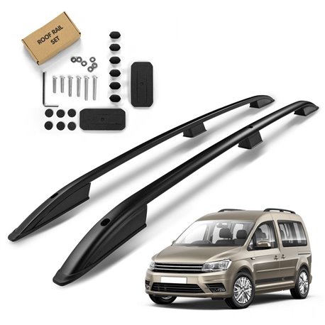 Roof Rails for Volkswagen VW Caddy V SB SK SHORT 2020- Black