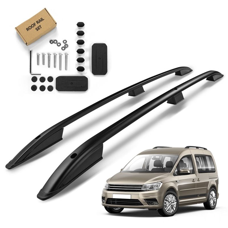 Roof Rails for Volkswagen VW Caddy V SB SK SHORT 2020- Black