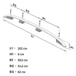 Relingi dachowe Ford Grand Tourneo Connect Mk3 2022- srebrne