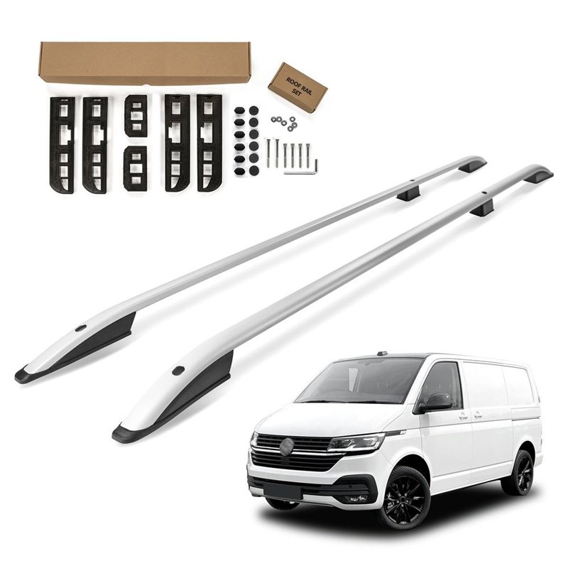 Relingi dachowe VW Transporter T6.1 SHORT 2019-2023 srebrne