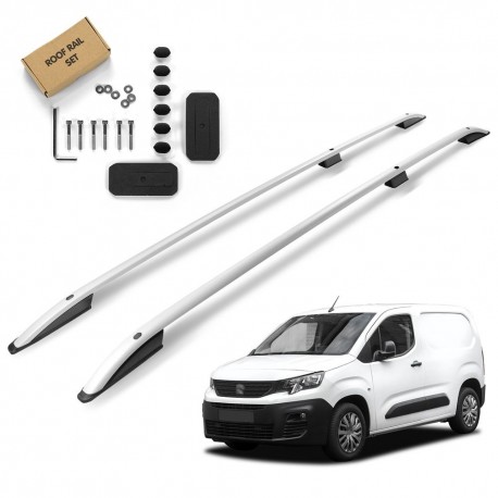 Roof Rails for Peugeot Partner III K9 LONG L2 2018- Silver