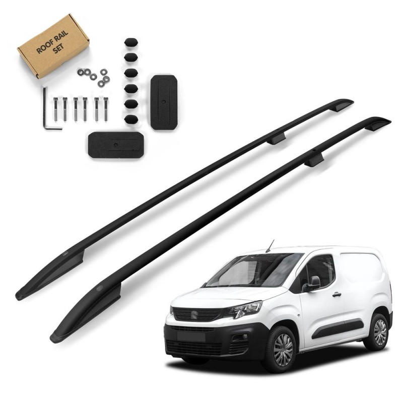 Roof Rails for Peugeot Partner III K9 LONG L2 2018- Black