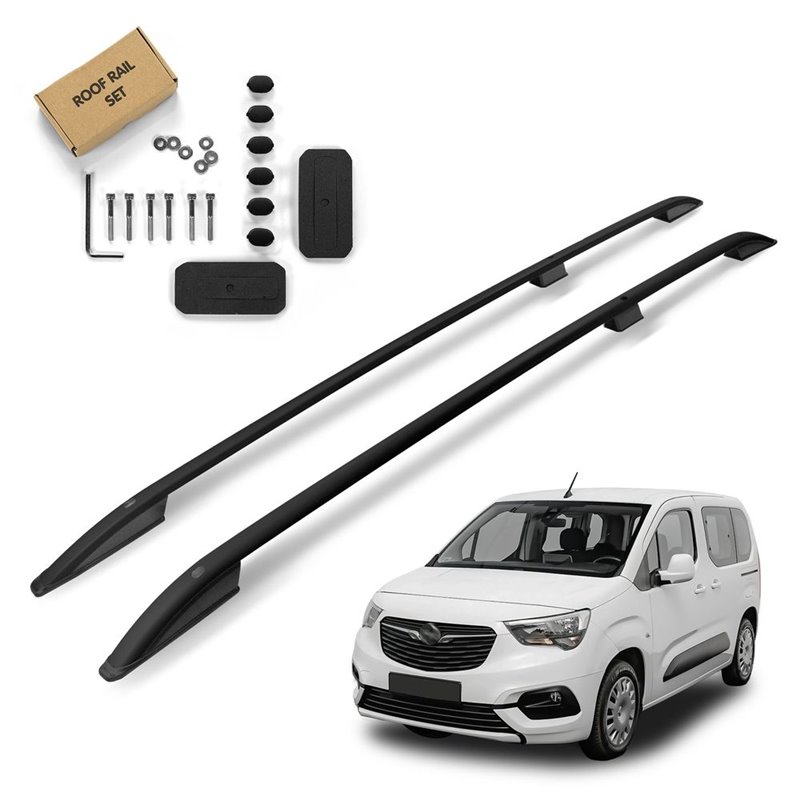 Roof Rails for Opel Combo E (K9) LONG (L2 | XL) 2018- Black