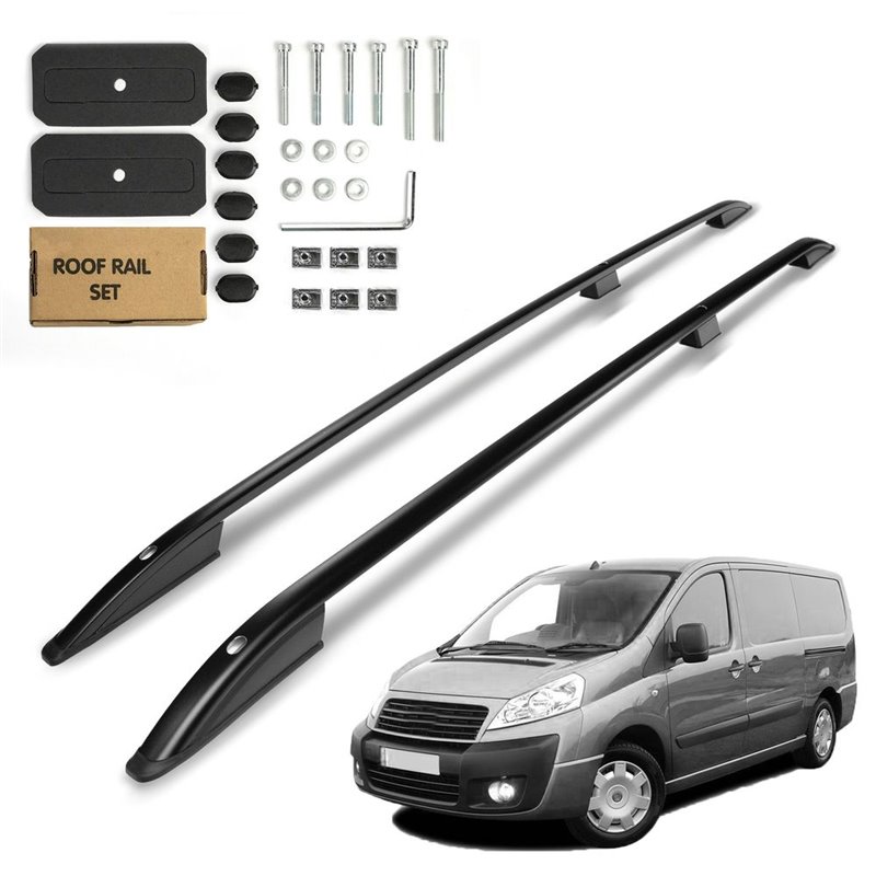 Roof Rails for Peugeot Expert II VF7 LONG L2 2007-2016 Black