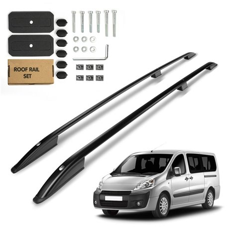 Roof Rails for Fiat Scudo II 270/272 G9 Long 2007-2016 Black