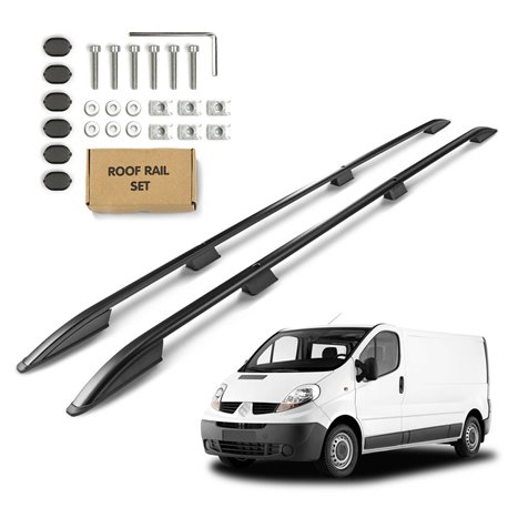 Roof Rails for Renault Trafic II X83 LONG 2001-2014 Black