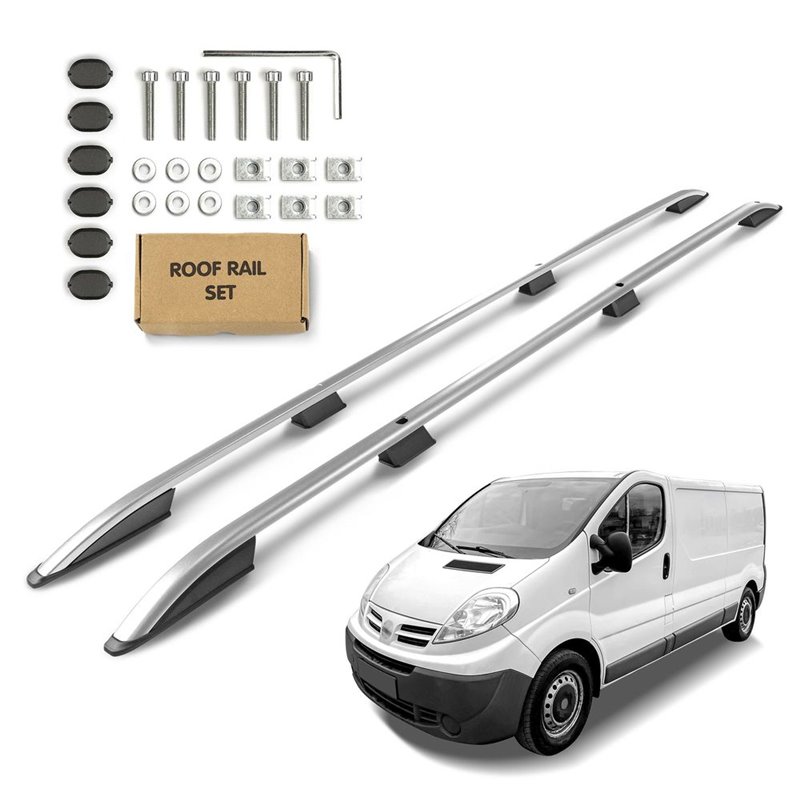 Roof Rails for Nissan Primastar X83 LONG 2002-2015 Silver